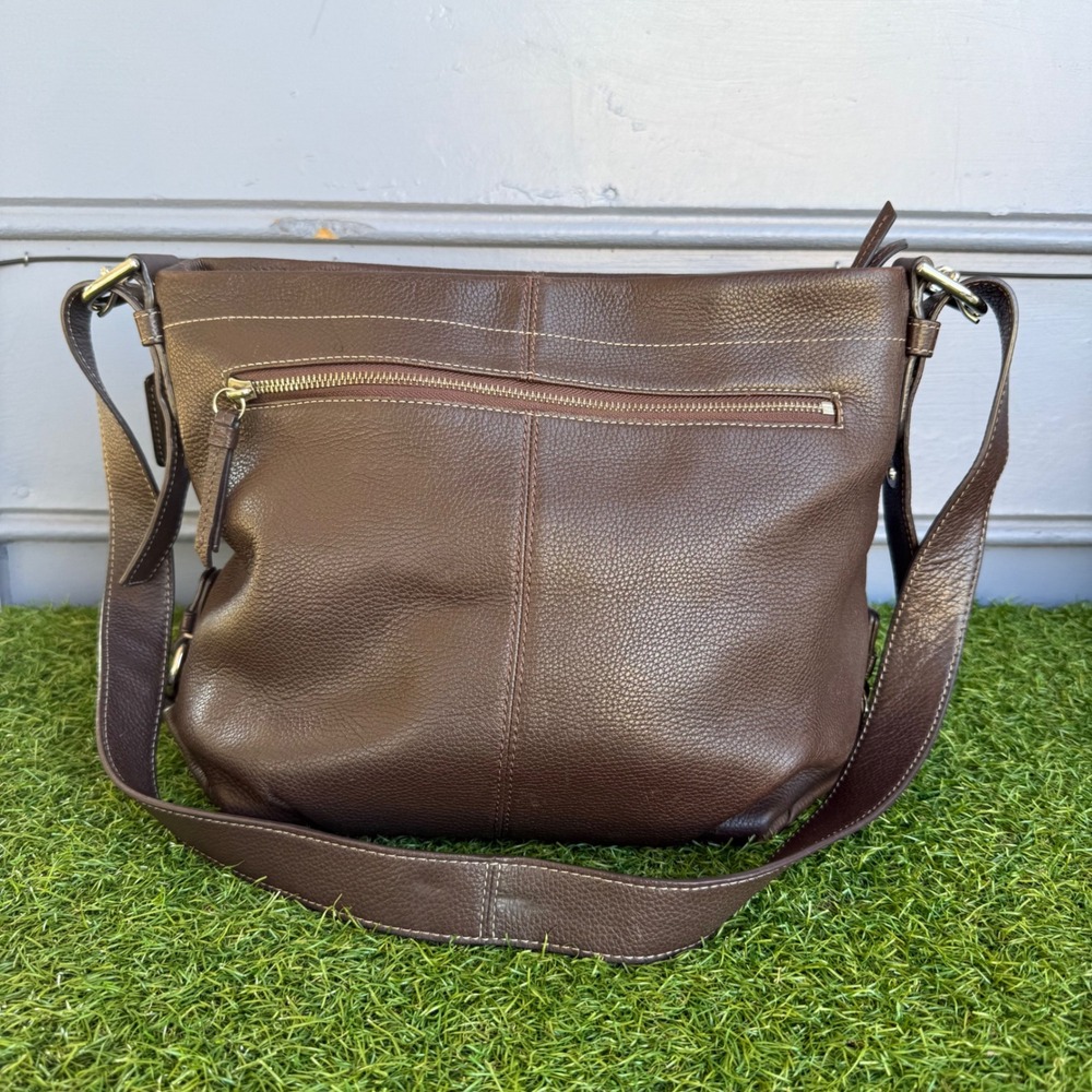 Vtg Y2K Coach Brown Pebbled Leather Shoulder Bag F1276-F15064 Crossbody Purse